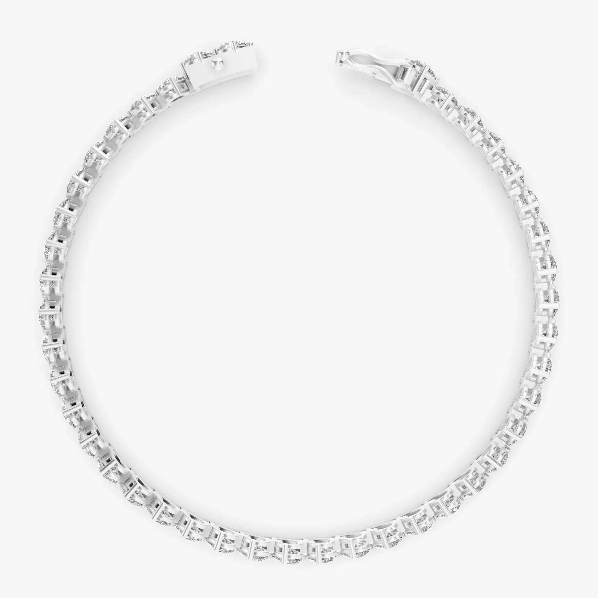 Angular pear tennis bracelet, view 2, enlarged