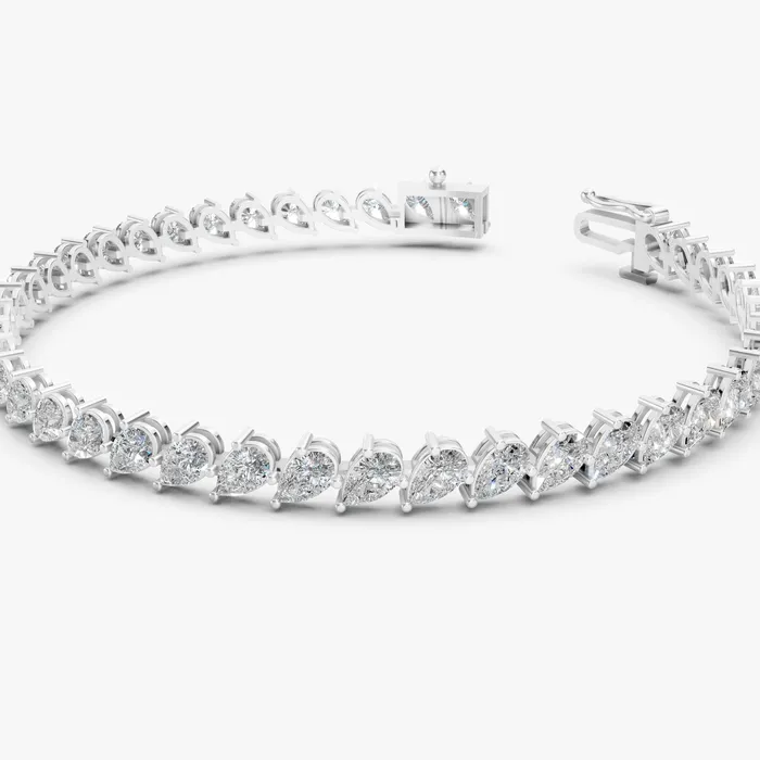 Angular pear tennis bracelet, view 3