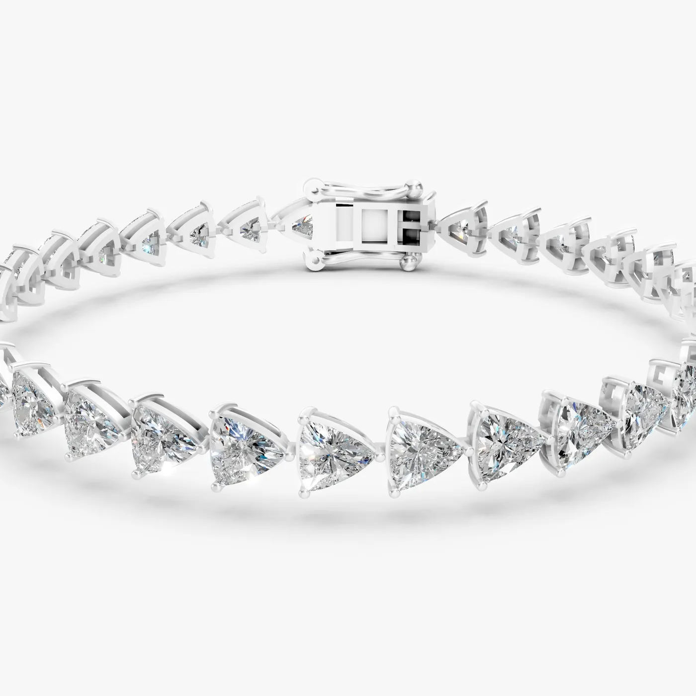 Arrow tennis bracelet, 14k white gold