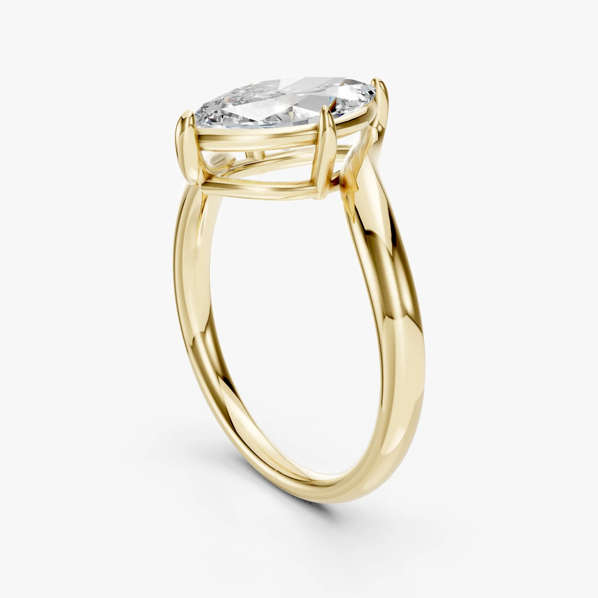 Alba marquise solitaire ring, view 3, enlarged