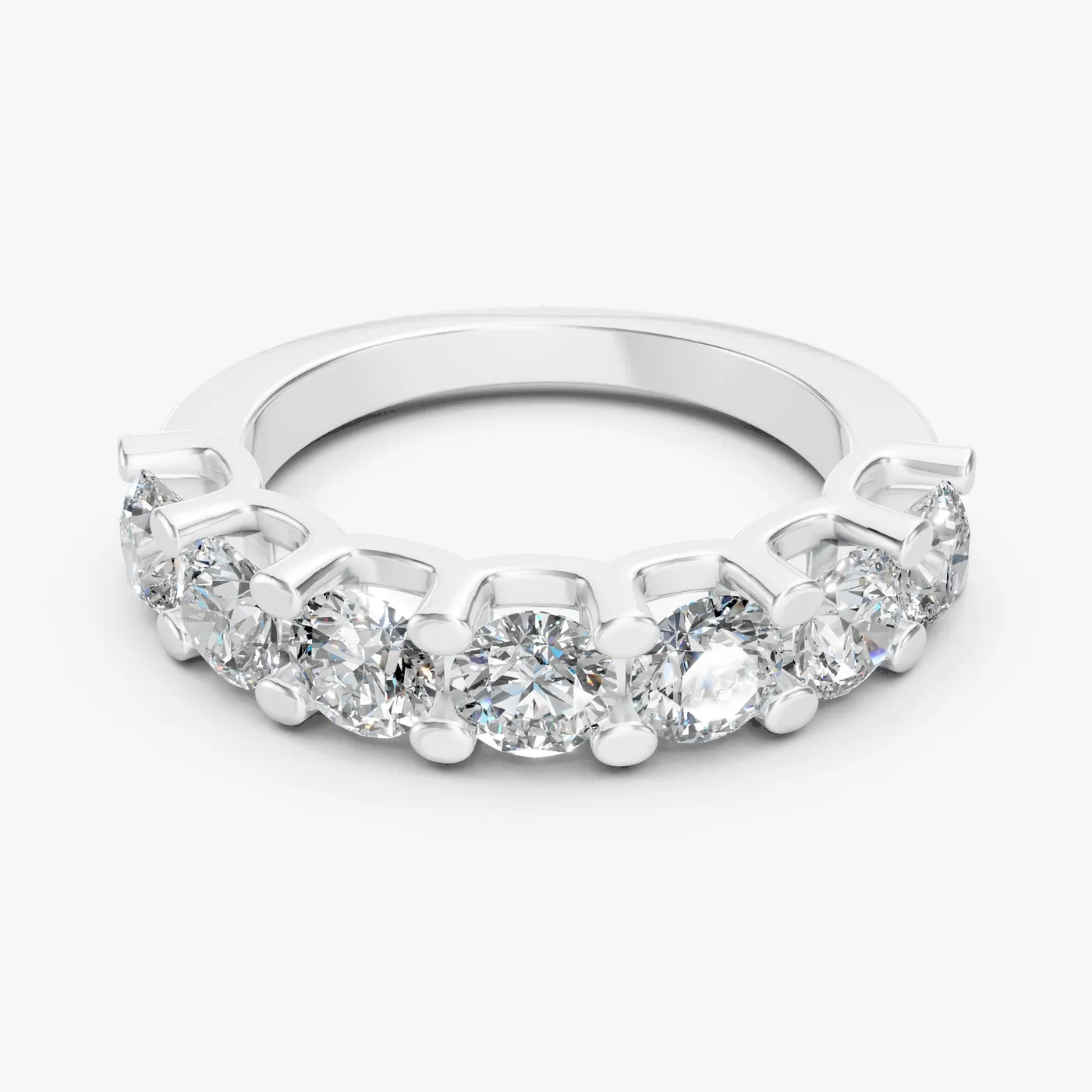 Caelum half-eternity round band, 14k white gold