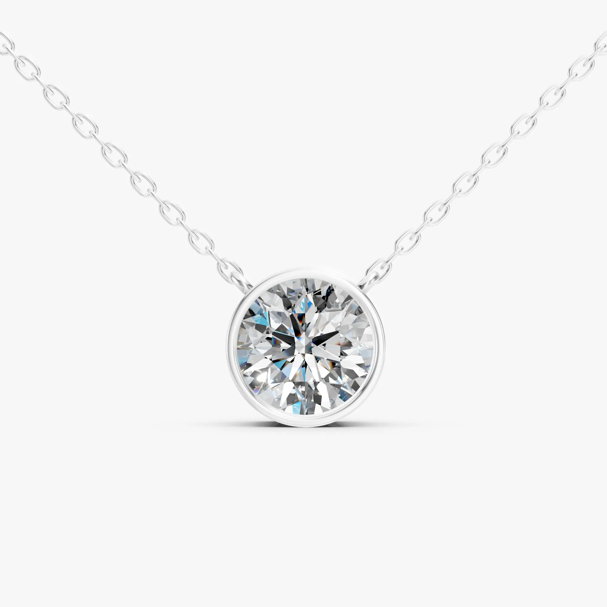 Encompasse grand round solitaire pendant, view 2, enlarged