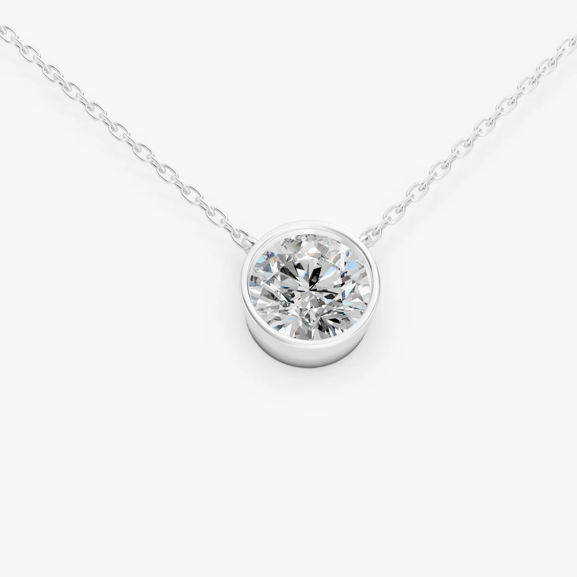 Encompasse grand round solitaire pendant, view 1, enlarged