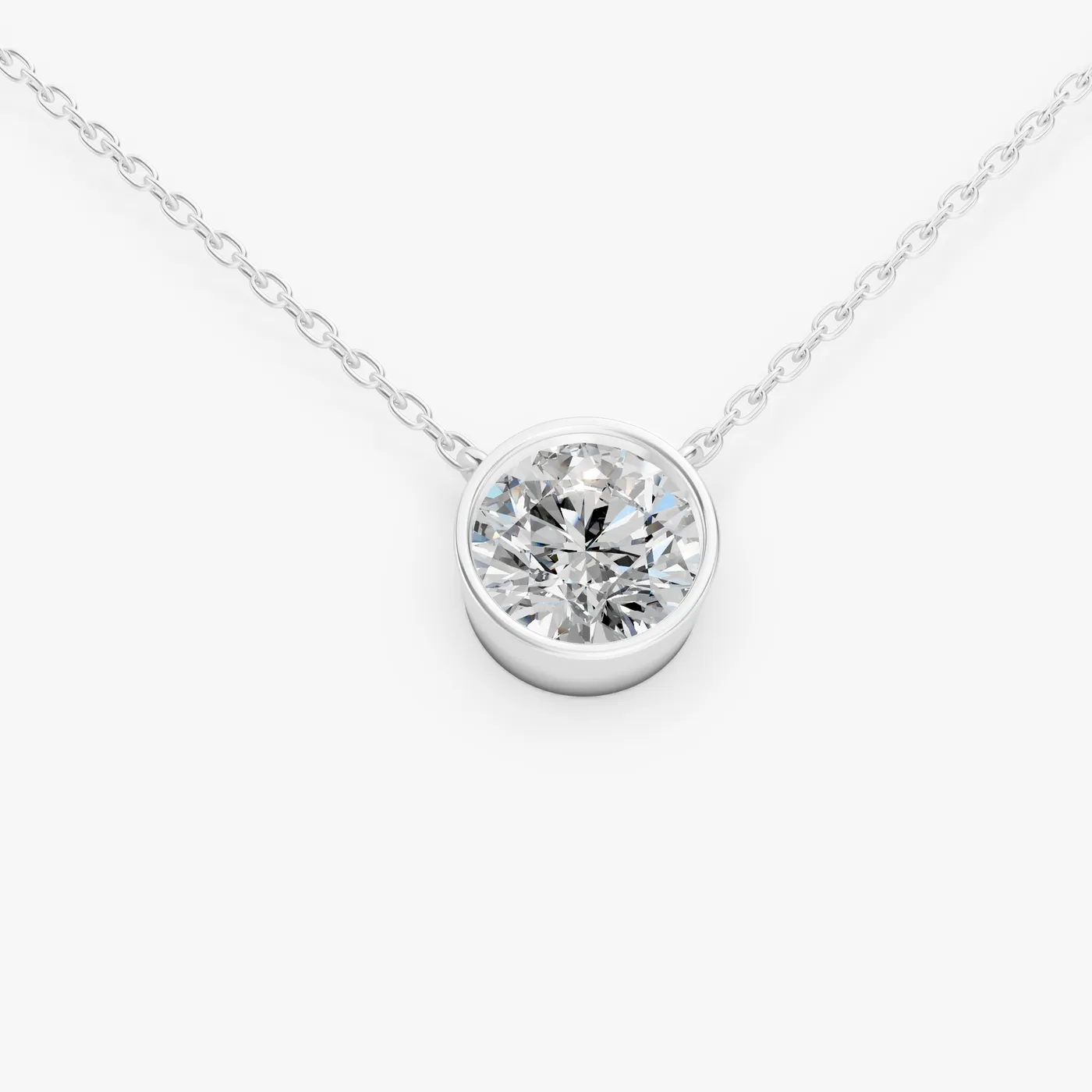 Encompasse grand round solitaire pendant, 14k white gold