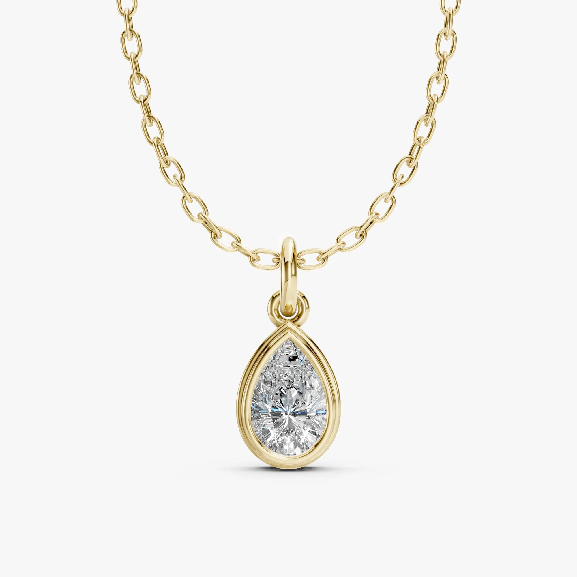 Encompasse dangler pear solitaire pendant, view 3, enlarged