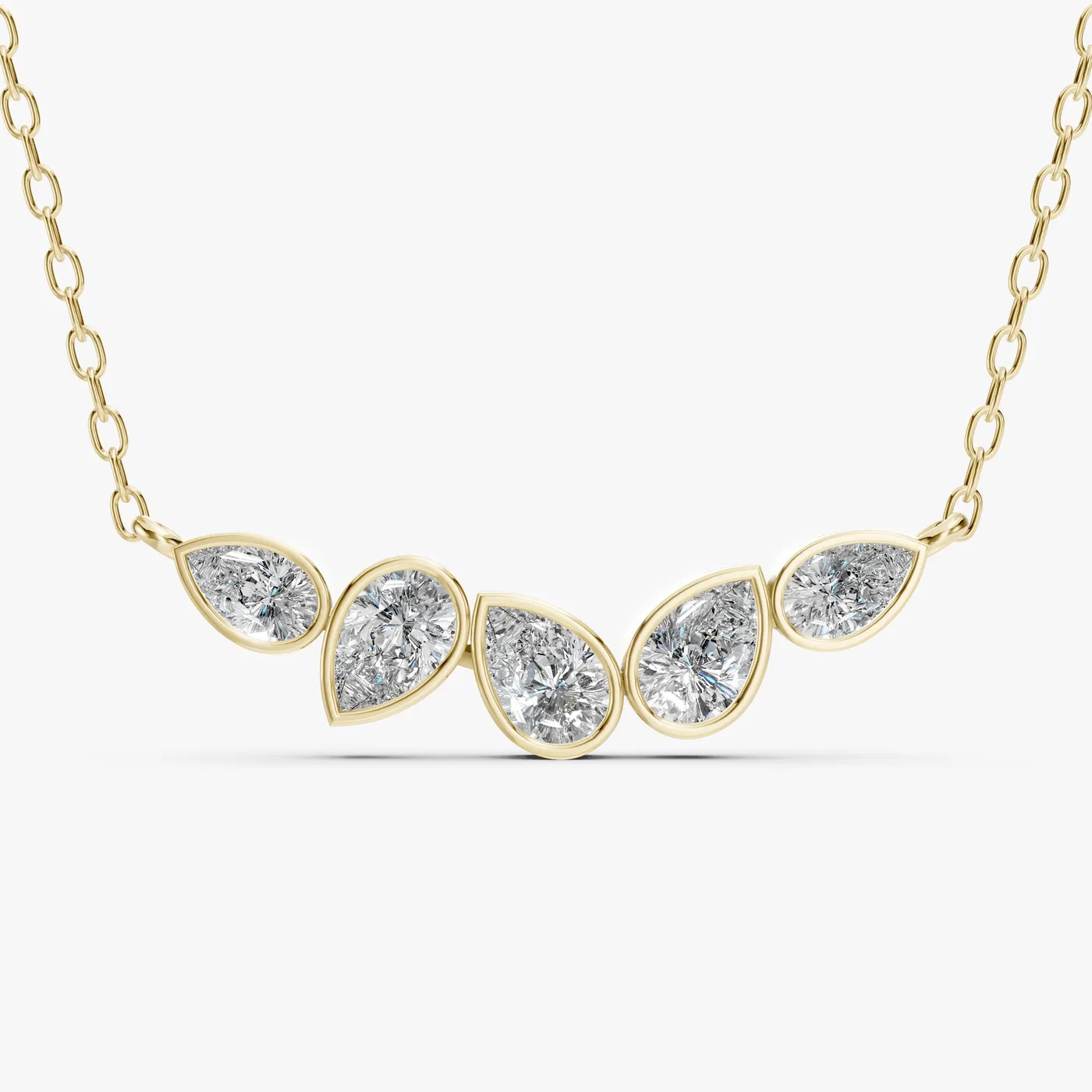 Symphony of pears pendant, 14k yellow gold